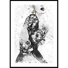 Gallerix Poster Watercolor Woman With Flowers 4617-21x30G