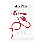 Le Cord Red iPhone Lightning cable · 2 meter Made of recycled fishing nets
