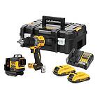 Dewalt DCK2095D2T-QW Laserkit with kombiborrskruvdragare och kors-/linjelaser
