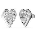 Guess Love me tender silverfärgad pave hjärtstiftörhängen JUBE03251JWRHT/U