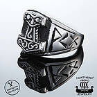 Northern Viking Jewelry Black Thor's Hammer ring NVJSO018-200