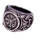 Northern Viking Jewelry ring Vegvisir with Jormungandr 19