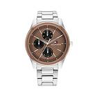 Tommy Hilfiger Tyler Silver Stainless steel brown 1710533