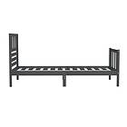 vidaXL Sängynrunko grå massivt trä 75x190 cm liten enkelsäng 3101115