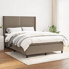 vidaXL Ramsäng med madrass taupe 140x200 cm tyg 3131357