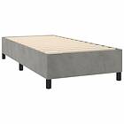 vidaXL Ramsäng med madrass & LED ljusgrå 90x200 cm sammet 3139781