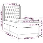 vidaXL Ramsäng med madrass ljusgrå 90x190 cm sammet 3132831