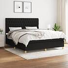 vidaXL Ramsäng med madrass svart 180x200 cm tyg 3142595