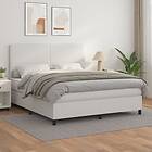 vidaXL Ramsäng med madrass vit 180x200 cm konstläder 3142738