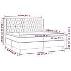 vidaXL Ramsäng med madrass gräddvit 200x200 cm tyg 3128234