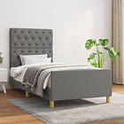 vidaXL Sängram med huvudgavel mörkgrå 80x200 cm tyg 3125253