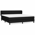 vidaXL Ramsäng med madrass svart 160x200 cm tyg 3126095