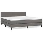 vidaXL Ramsäng med madrass grå 180x200 cm konstläder 3141021