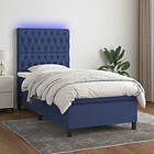 vidaXL Ramsäng med madrass & LED blå 100x200 cm tyg 3135099
