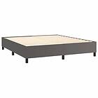 vidaXL Ramsäng med madrass grå 180x200 cm konstläder 3129049