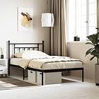 vidaXL Sängram med huvudgavel metall svart 107x203 cm 353533