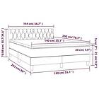 vidaXL Ramsäng med madrass ljusgrå 140x200 cm sammet 3141485