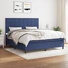 vidaXL Ramsäng med madrass blå 180x200 cm tyg 3141799