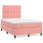 vidaXL Ramsäng med madrass rosa 120x200 cm sammet 3143258