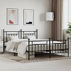 vidaXL Bed Frame med huvudgavel och fotgavel svart metall 183x213 cm 353560