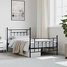 vidaXL Bed Frame med huvudgavel och fotgavel svart metall 100x200 cm 353550