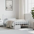 vidaXL Bed Frame med huvudgavel och fotgavel vit metall 100x200 cm 353599