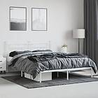 vidaXL Bed Frame med huvudgavel metall vit 160x200 cm 353589