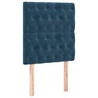 vidaXL Ramsäng med madrass & LED mörkblå 90x200 cm sammet 3136285