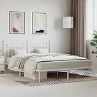 vidaXL Bed Frame med huvudgavel metall vit 183x213 cm 353591