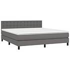 vidaXL Ramsäng med madrass grå 180x200 cm konstläder 3141141