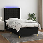 vidaXL Ramsäng med madrass & LED svart 90x190 cm tyg 3139159