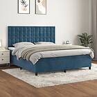 vidaXL Ramsäng med madrass mörkblå 180x200 cm sammet 3143281