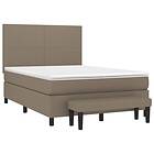vidaXL Ramsäng med madrass taupe 140x200 cm tyg 3136441