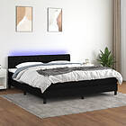 vidaXL Ramsäng med madrass & LED svart 180x200 cm tyg 3133415