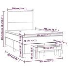 vidaXL Ramsäng med madrass gräddvit 120x200 cm tyg 3136986