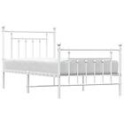 vidaXL Bed Frame med huvudgavel och fotgavel vit metall 90x200 cm 353597