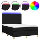 vidaXL Ramsäng med madrass & LED svart 140x190 cm tyg 3135271