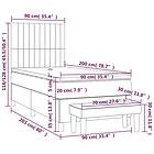 vidaXL Ramsäng med madrass svart 90x200 cm tyg 3136727