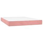 vidaXL Ramsäng med madrass rosa & LED 140x190 cm sammet 3136004