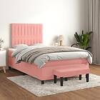 vidaXL Ramsäng med madrass rosa 120x200 cm sammet 3137958