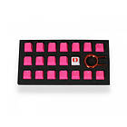 Tai-Hao 18-Key Gummi Double-shot Bakgrundsbelyst Keycap-set Rosa