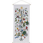 Permin Broderikit Aida Julkalender Julgran 30x71cm