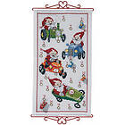 Permin Broderikit Aida Julkalender Kalender Nissar 35x63cm