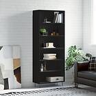vidaXL Högskåp svart 69,5x32,5x180 cm konstruerat trä 3189566