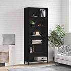 vidaXL Högskåp svart 69,5x32,5x180 cm konstruerat trä 3189582