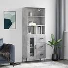 vidaXL Högskåp betonggrå 69.5x34x180 cm konstruerat trä 3189521