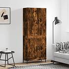 vidaXL Högskåp rökfärgad ek 69.5x34x180 cm konstruerat trä 3195800