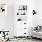 vidaXL Högskåp vit 69.5x34x180 cm konstruerat trä 3189381
