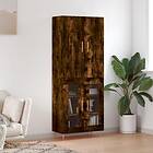 vidaXL Högskåp rökfärgad ek 69.5x34x180 cm konstruerat trä 3195728