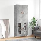 vidaXL Högskåp betonggrå 69,5x34x180 cm konstruerat trä 3195711